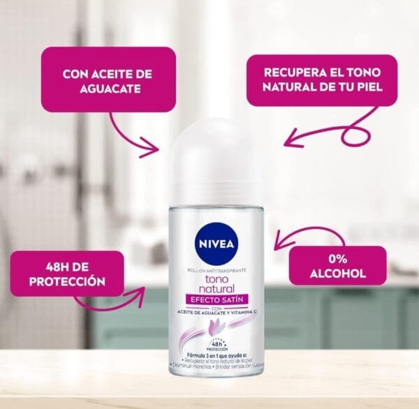 NIVEA TONO NATURAL EFECTO SATIN ROLL ON - Image 3