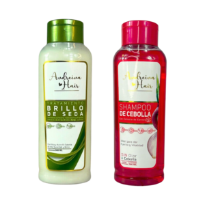 Andreina Hair l Shampoo Cebolla y Tratamiento Brillo de Seda Two Pack