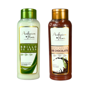 Andreina Hair Pack – Mascarilla de Chocolate y Tratamiento Brillo de Seda